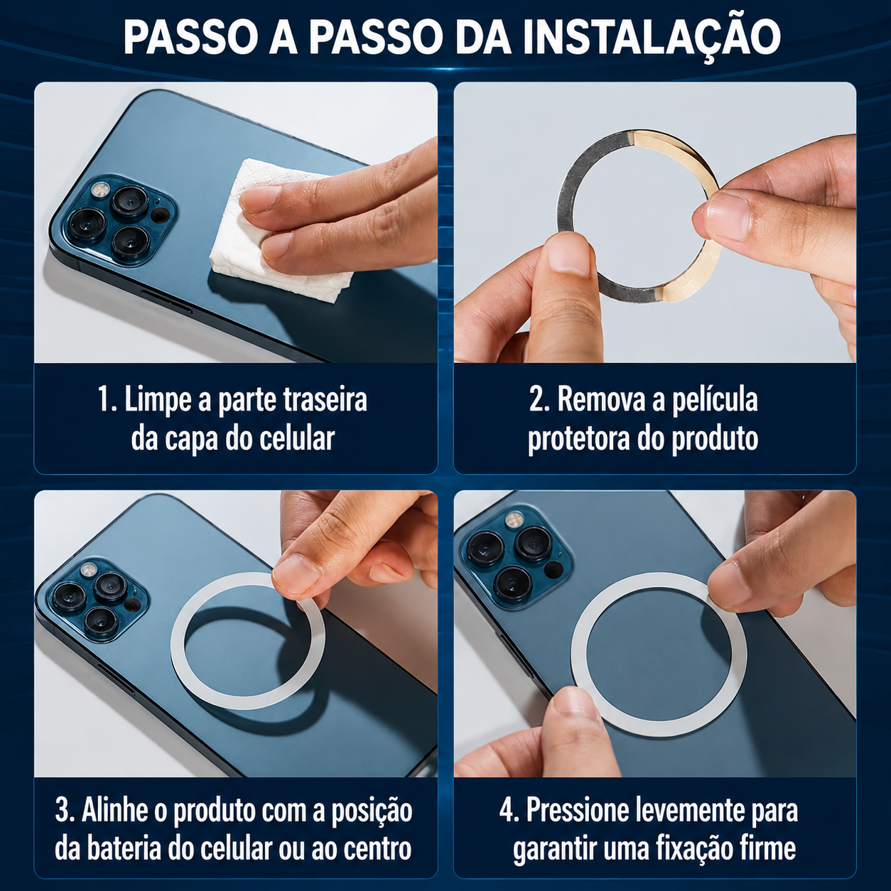 Suporte Veicular Magnético com Carregamento Sem Fio 15W