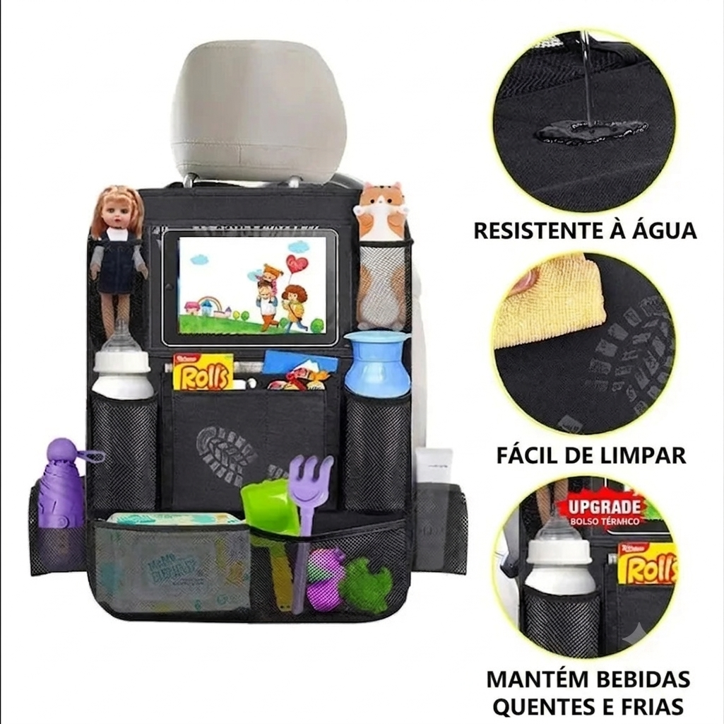 Organizador de Banco automotivo Multifuncional à Prova d'Água com Suporte para Tablet