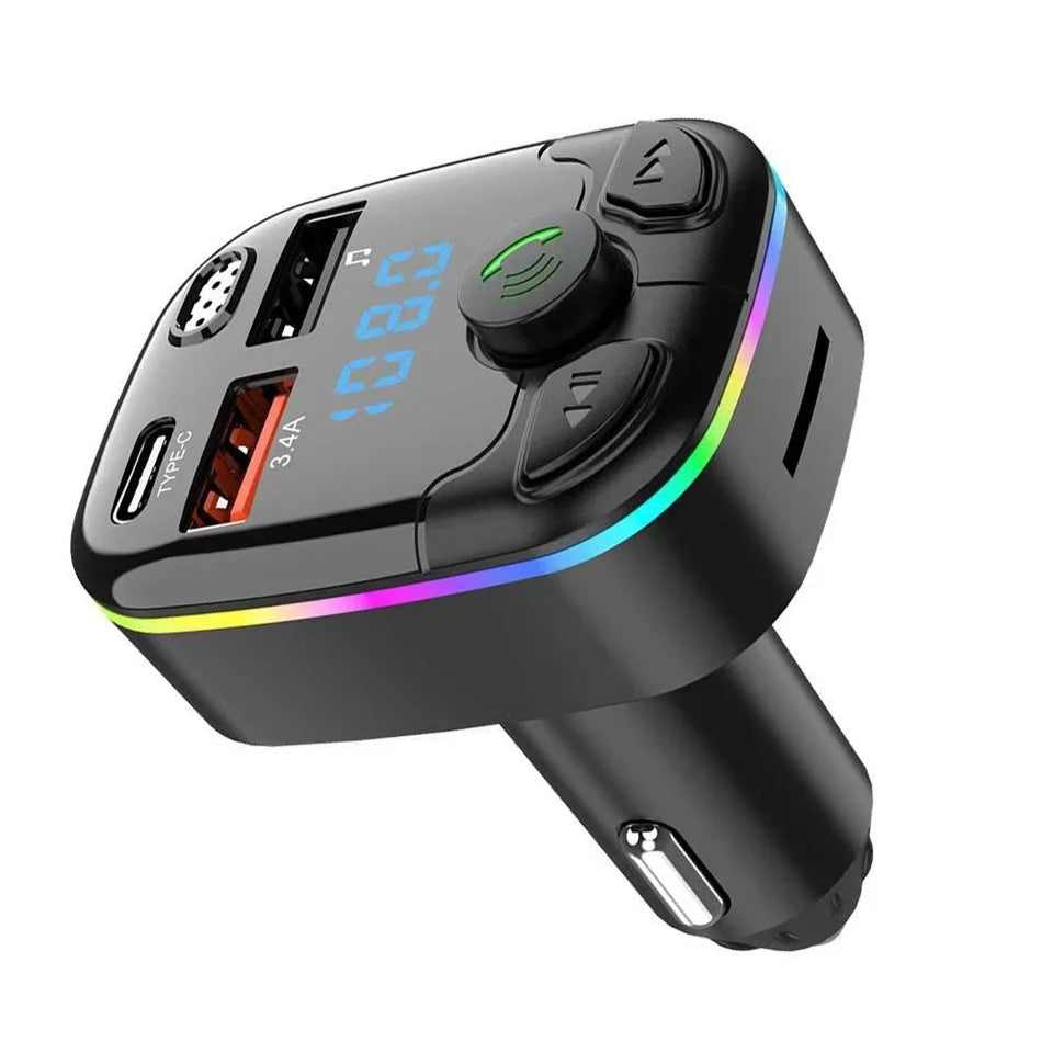 Transmissor FM Bluetooth 5.0 Veicular com Carregador Type-C