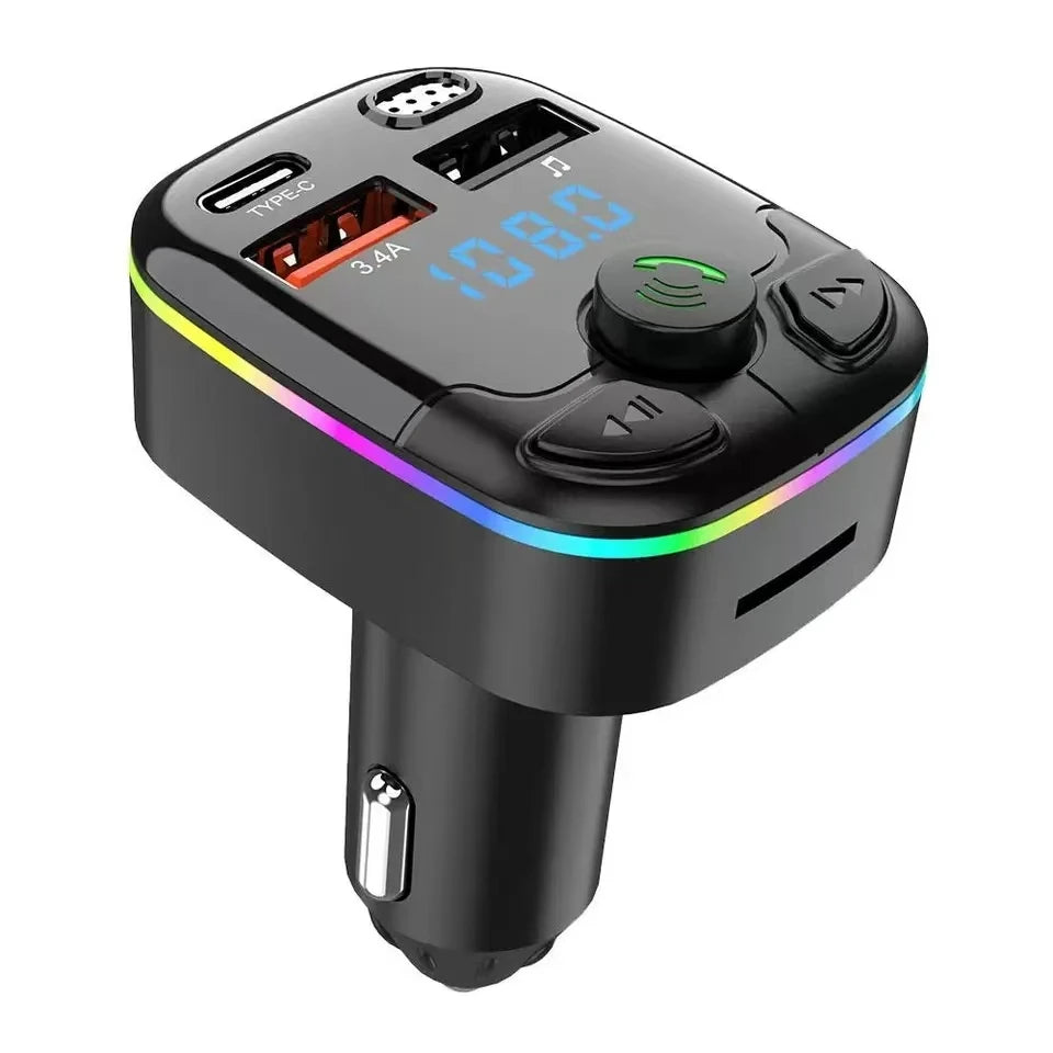 Transmissor FM Bluetooth 5.0 Veicular com Carregador Type-C
