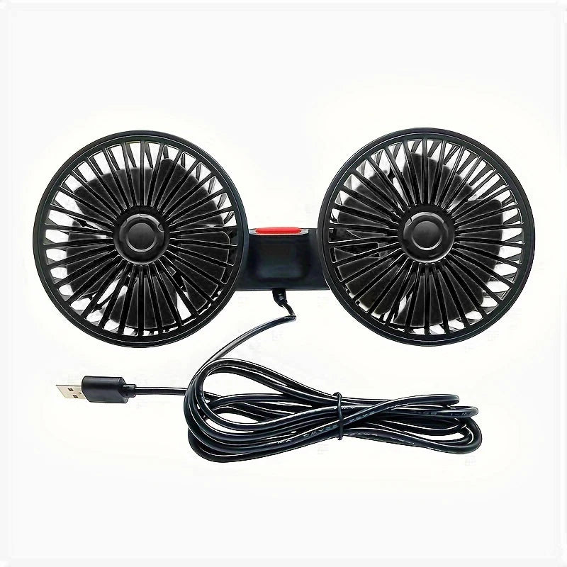 Ventilador para Banco de Carro com Encosto e Dupla Hélice 360°