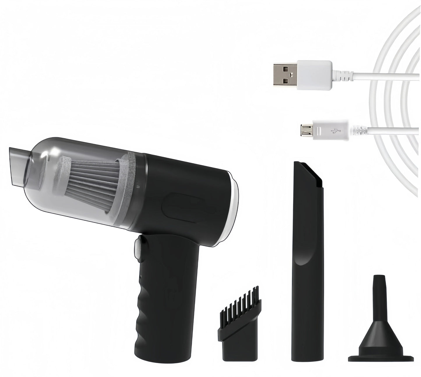 Mini Aspirador Portátil sem Fio 120W Recarregável USB-C para Limpeza do Carro