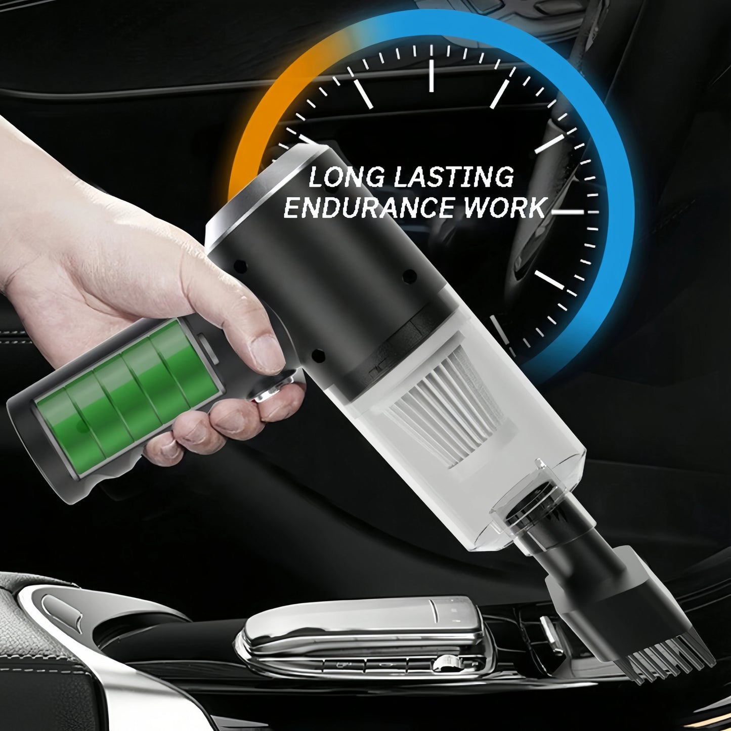 Mini Aspirador Portátil sem Fio 120W Recarregável USB-C para Limpeza do Carro
